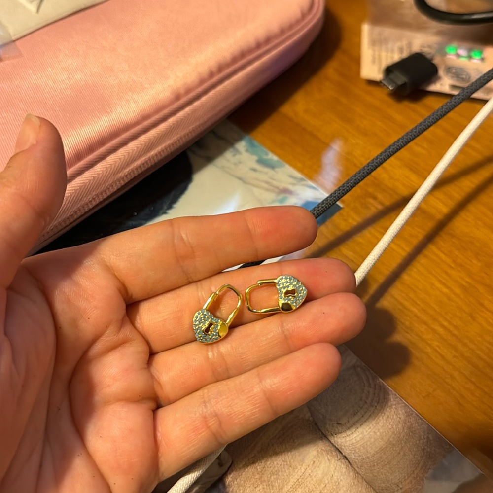 Padlock earrings gold